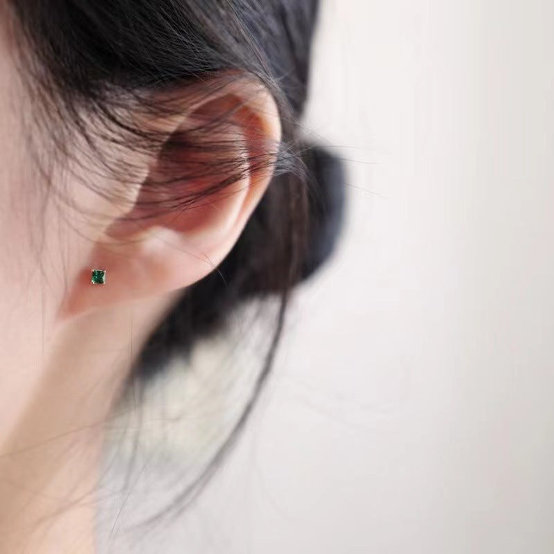 S925 Sterling Silver Stud Earrings For Women French Style