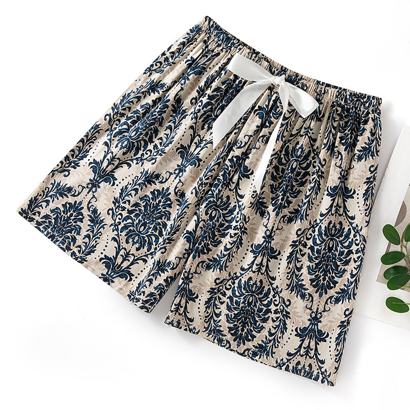 Thin Artificial Cotton Shorts Loose Casual Suitable For Daily Wear Japanese Trousers Home Shorts
