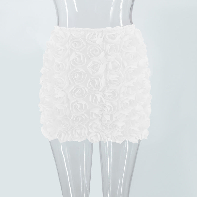 Women's Fashion Three-dimensional Flower Short Skirt