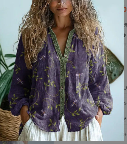 Women's 3D Printed Casual Floral Shirt