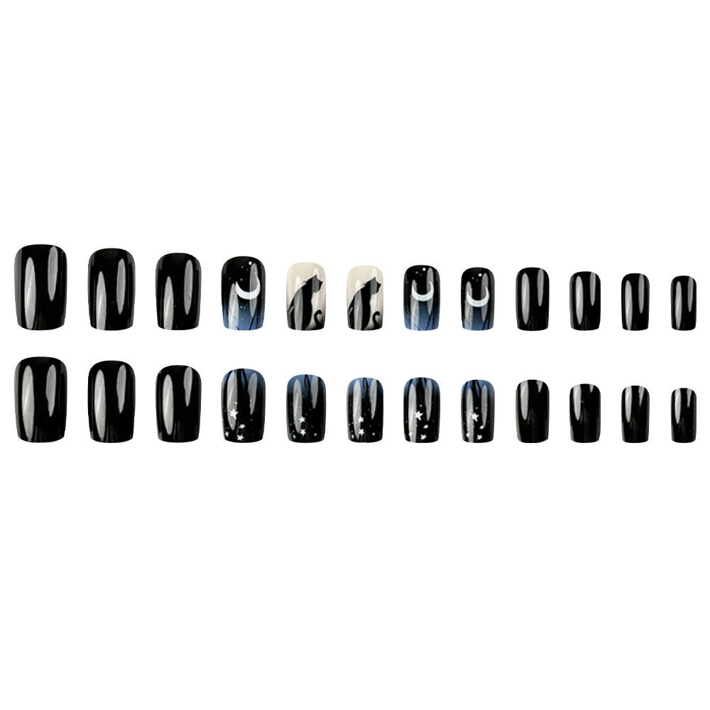 Cat Moon Fake Nails Removable Armor