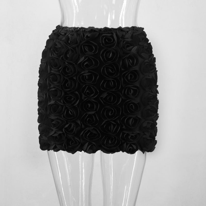 Women's Fashion Three-dimensional Flower Short Skirt