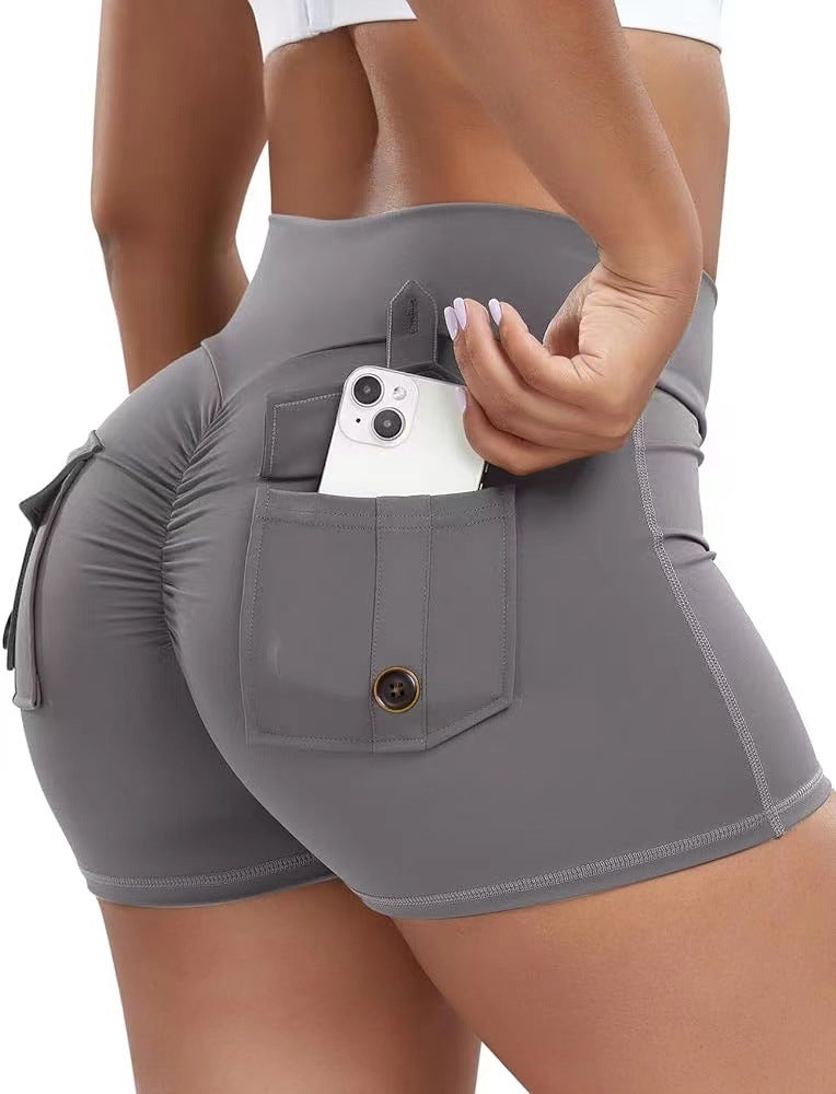 Women's Workout Shorts Peach Hip Tight Fitting Workwear