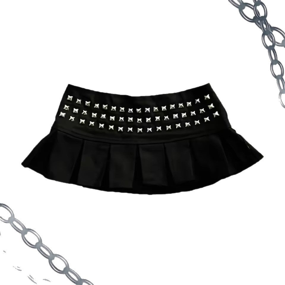New Hot Drilling Pleated Skirt Skirt Female Summer Cool