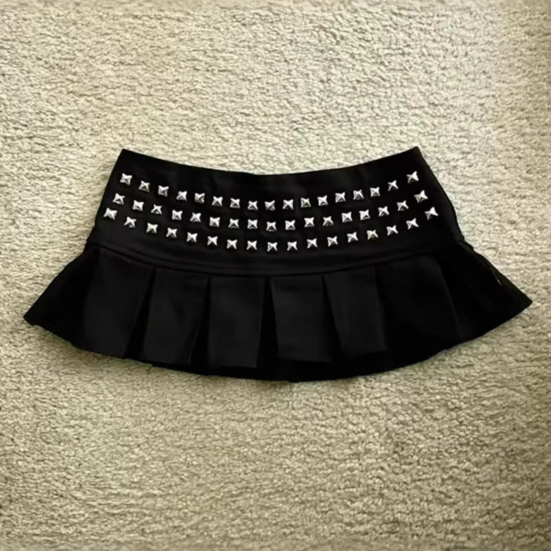 New Hot Drilling Pleated Skirt Skirt Female Summer Cool