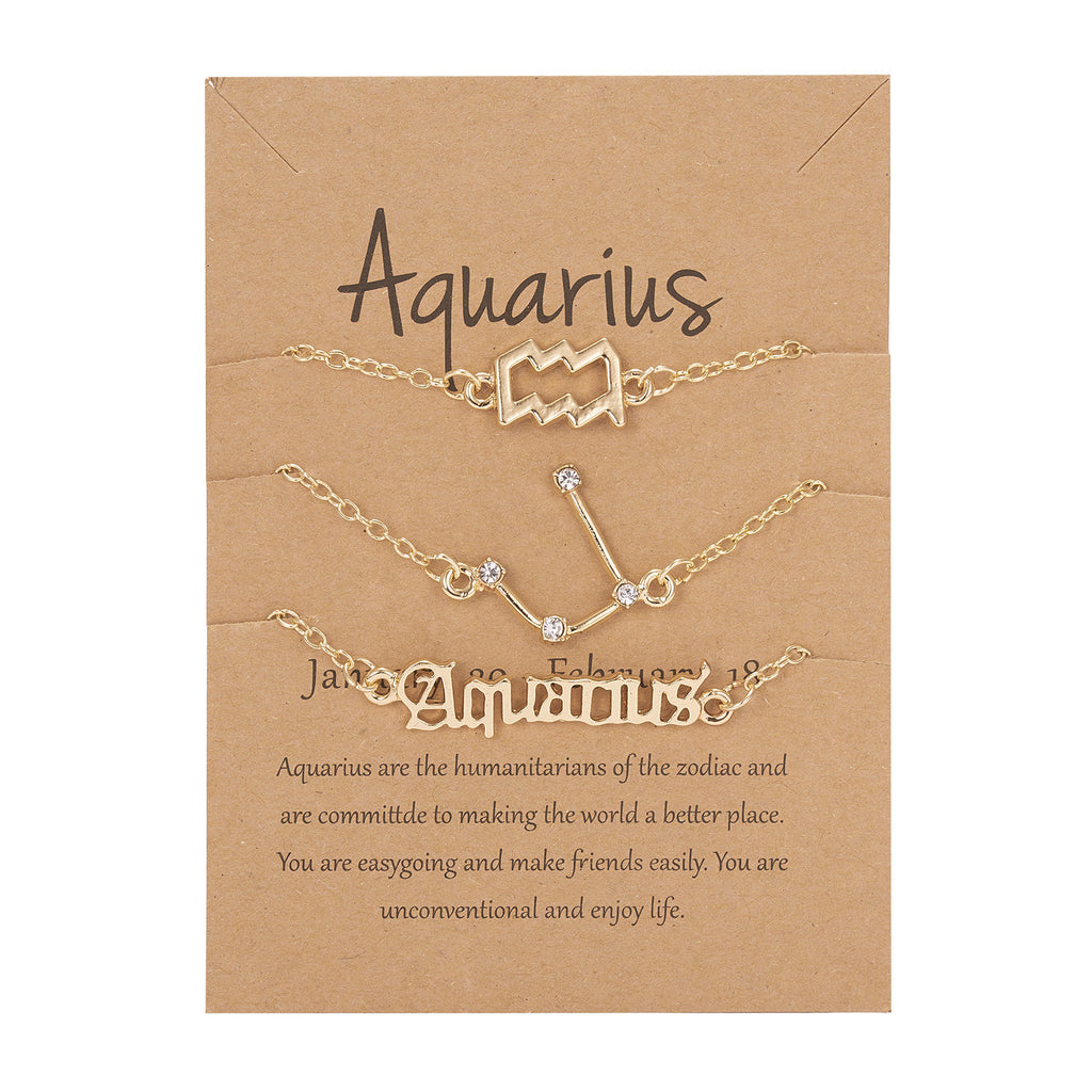 Symbol Star Old English Astrology Bracelet Set Of 3