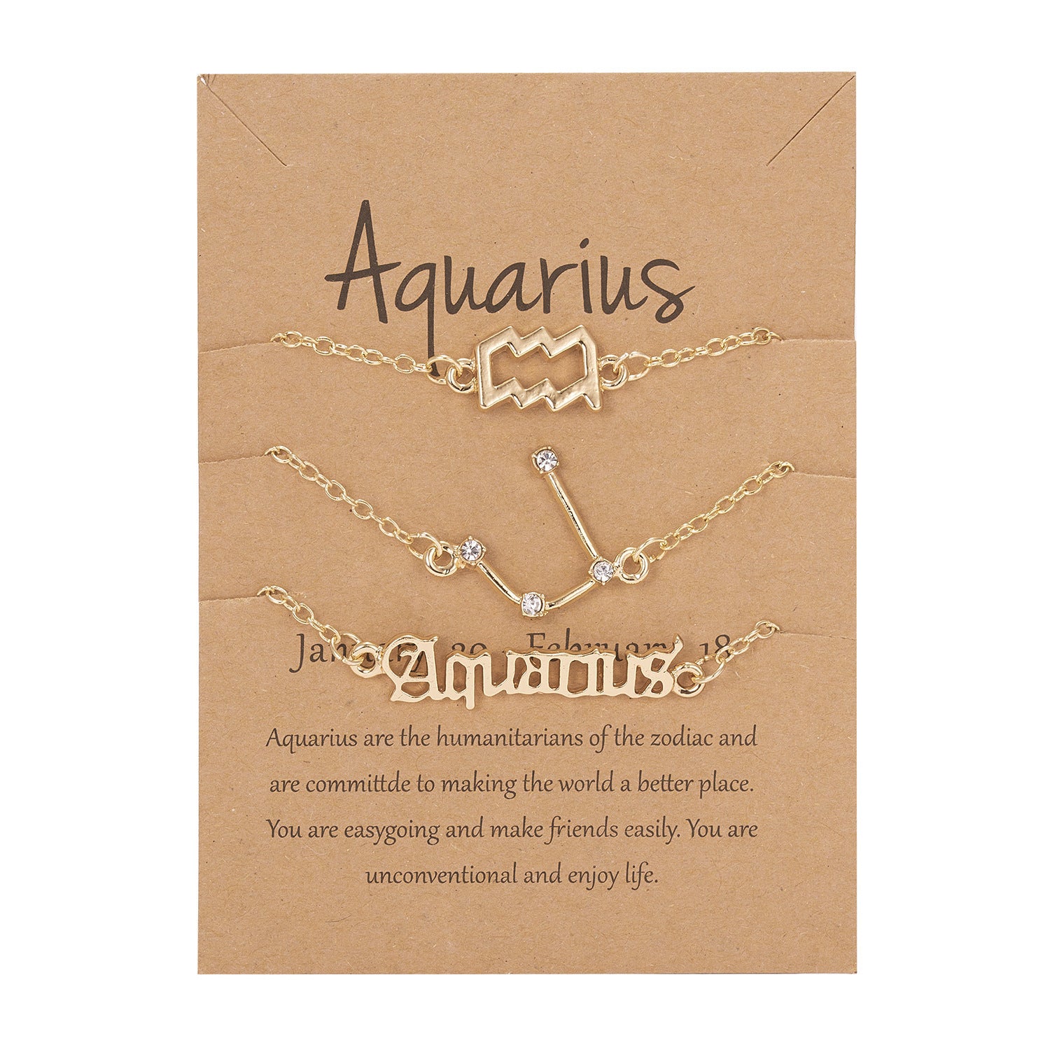 Symbol Star Old English Astrology Bracelet Set Of 3