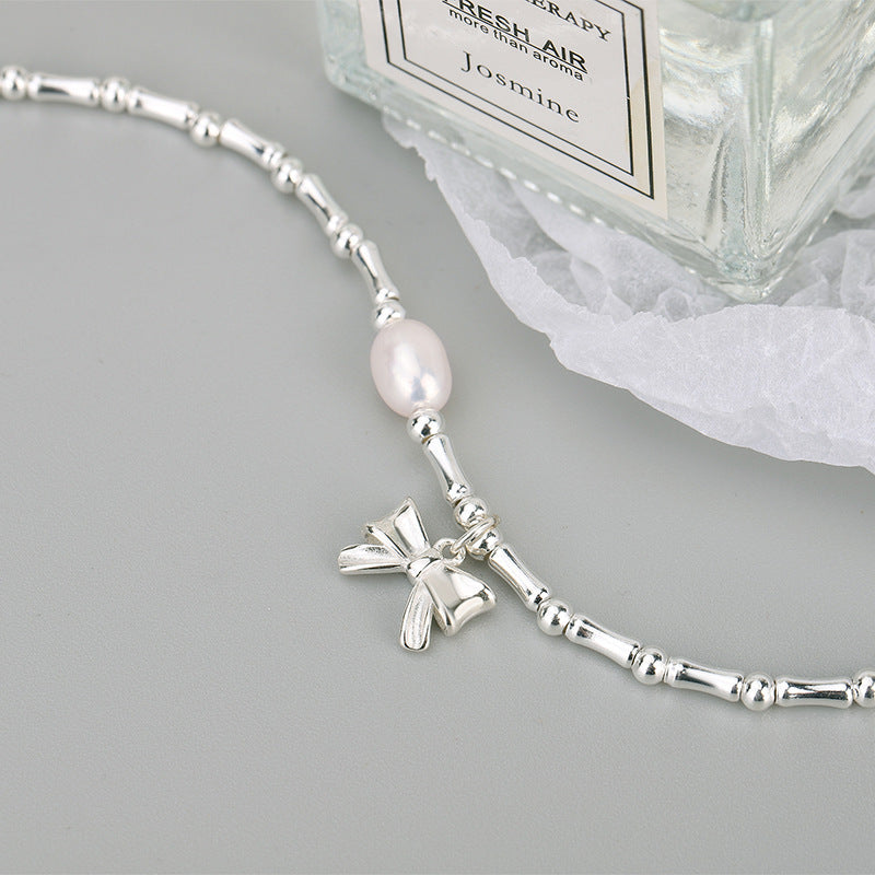 Cold Style Pearl Bow Bracelet