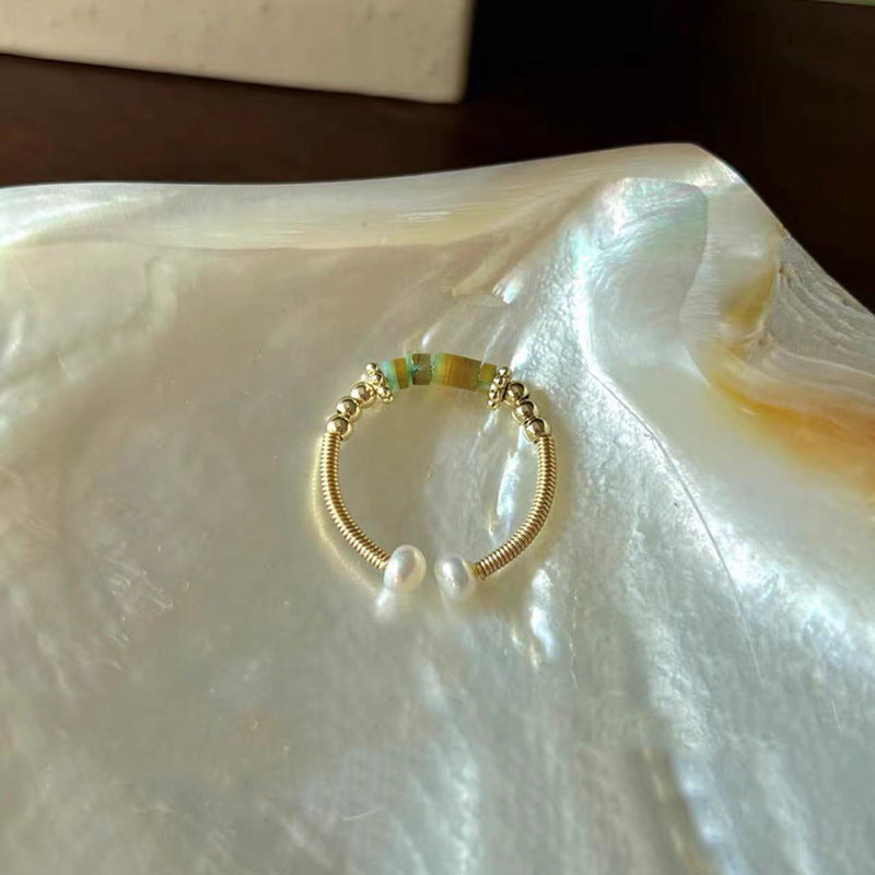 French Simplicity Style Cute Rabbit Pearl Ring For Women