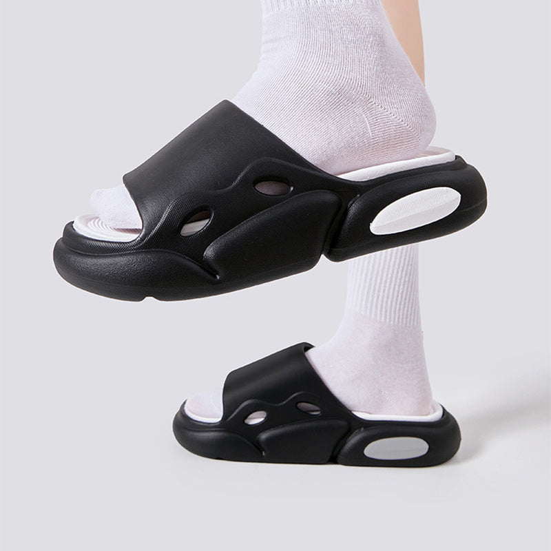 Women's Two-color Slippers For Couple Thick-soled Indoor Floor House Shoes Summer Outdoor Leisure Beach Shoes Women Men