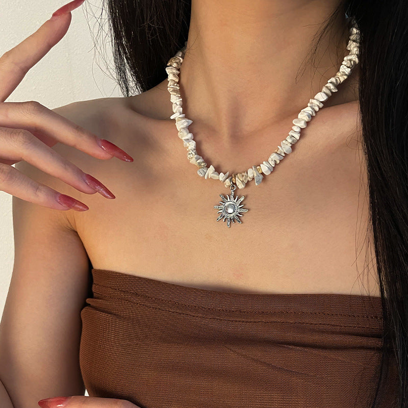 Chinese Retro Ethnic Style Sun Necklace For Women