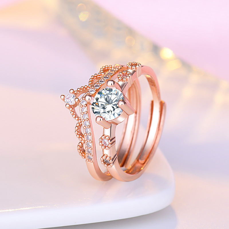 Fashion Korean Style Jewelr Crown Ring Women