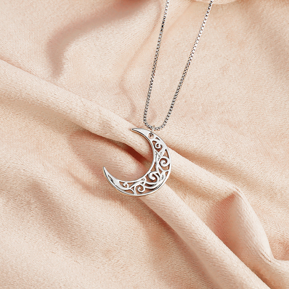 Korean Simple Style Moon Necklace Women Fashion Simple Clavicle Chain