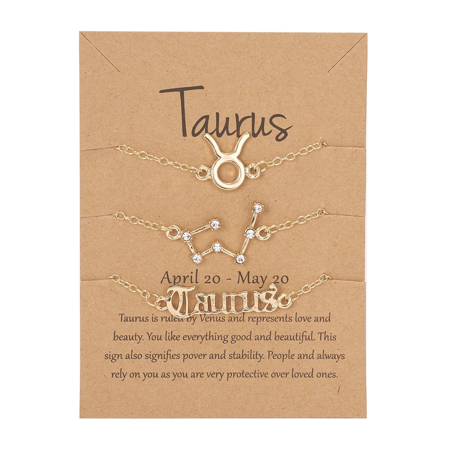 Symbol Star Old English Astrology Bracelet Set Of 3