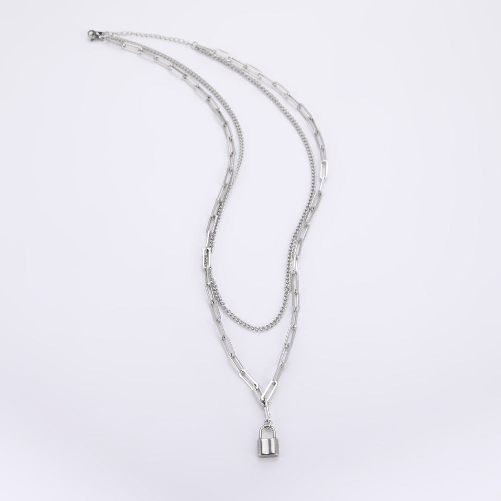 European And American Style Double-layer Necklace Twin Style Men And Women Same Style