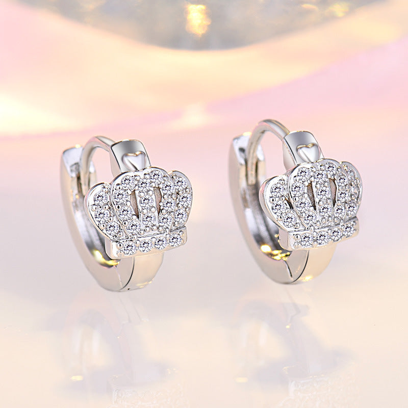 Japanese Style Artistic Diamond Crown Ear Clip Women