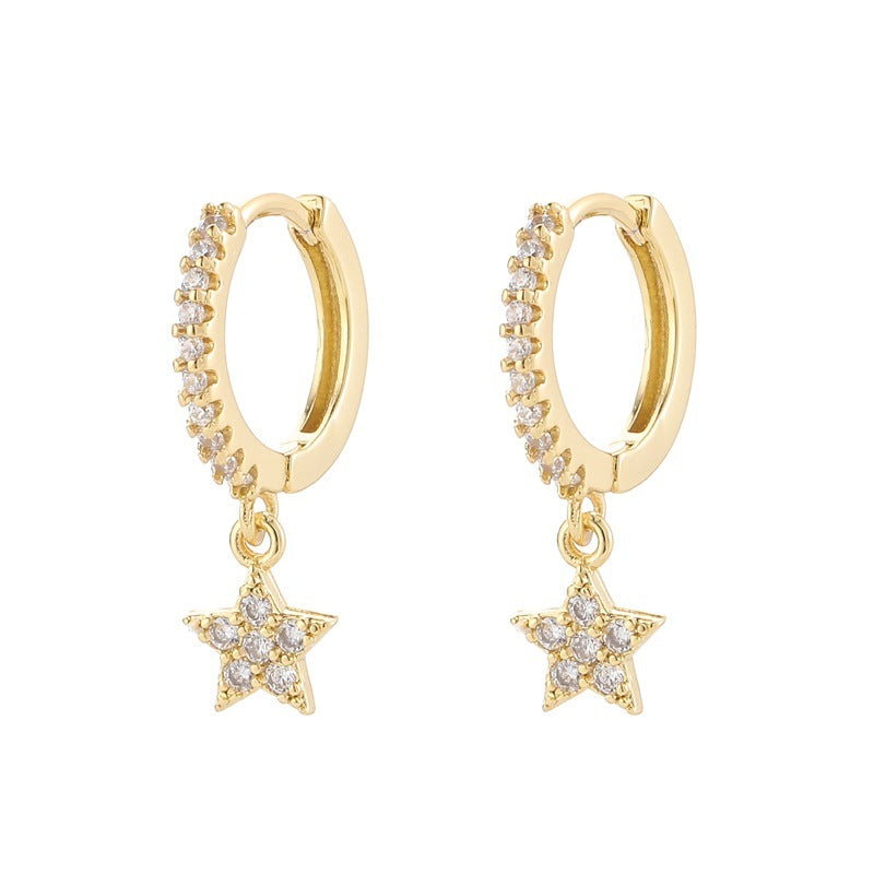 Sterling Silver Earrings For Women Korean Style XINGX Earrings Sweet Cute With Diamonds