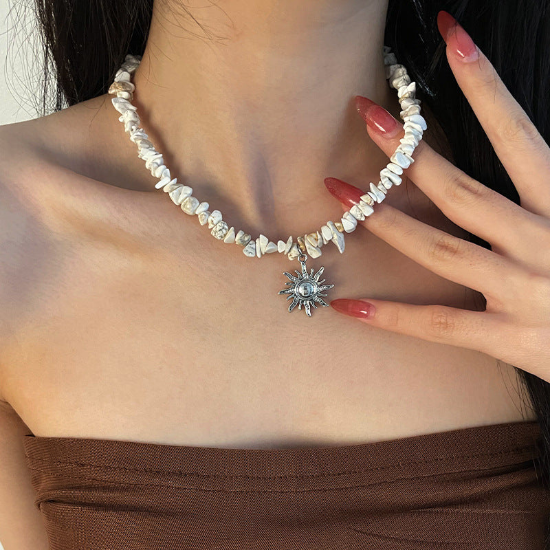 Chinese Retro Ethnic Style Sun Necklace For Women