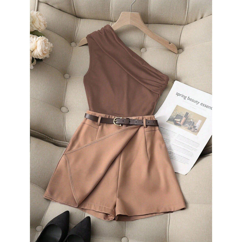 Fashionable All-match Commuter High Elastic Black Shorts