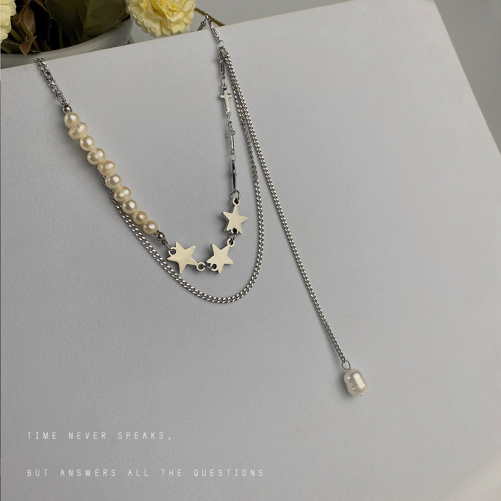 Niche Palace Style Irregular Pearl Stitching Necklace Women