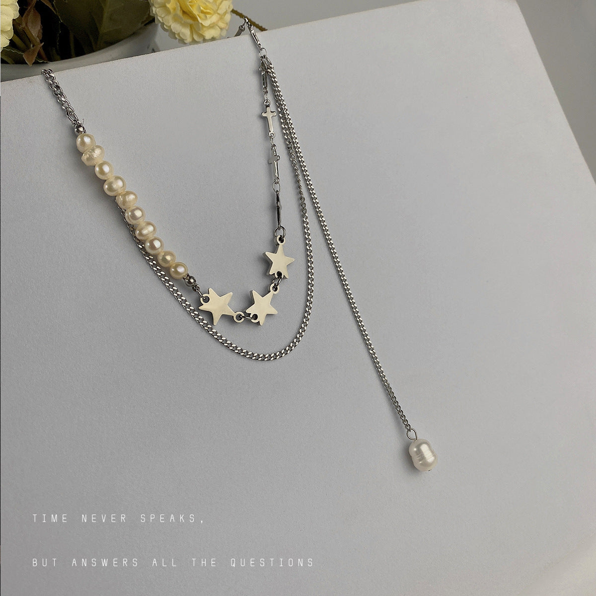 Niche Palace Style Irregular Pearl Stitching Necklace Women