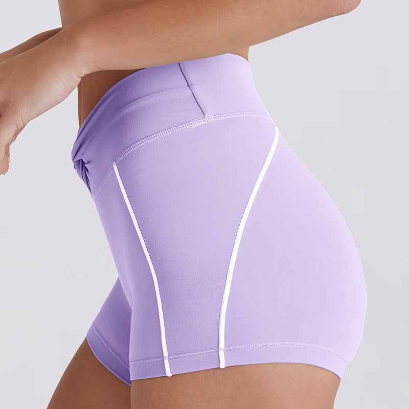 Peach Hip Color Matching Belly Contracting And Close-fitting Yoga Pants Women