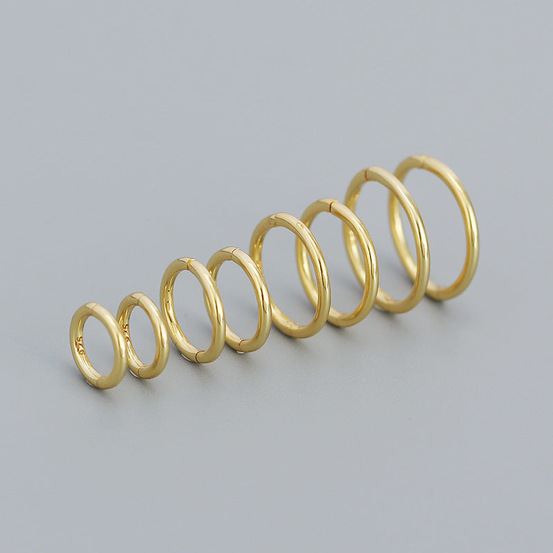 Puncture Jewelry S925 Sterling Silver Ins Style Geometric Round Earrings For Women