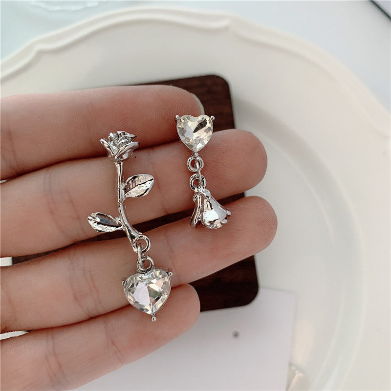 Trendy Sterling Silver Needle Stud Earrings For Women Korean Style Popular