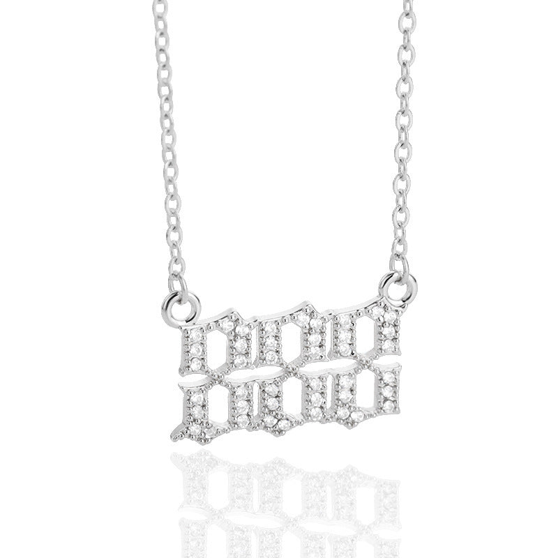 Zircon Necklace Men And Women Couples Old English