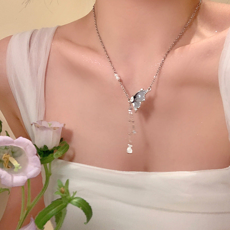 High-grade Popular Butterfly Pearl Necklace For Women Ins Style