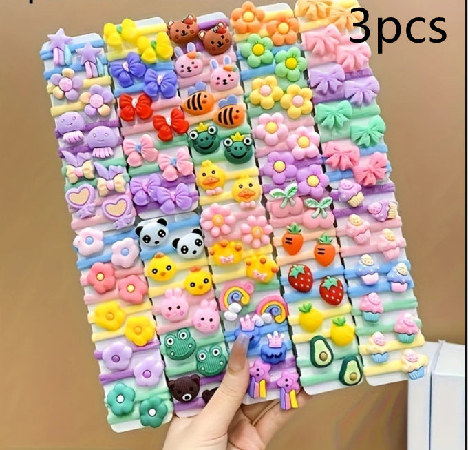 Rubber Band Female Hair-binding Children's Cartoon Hair Band Cute Baby Hair Friendly String Hair Rope Headdress