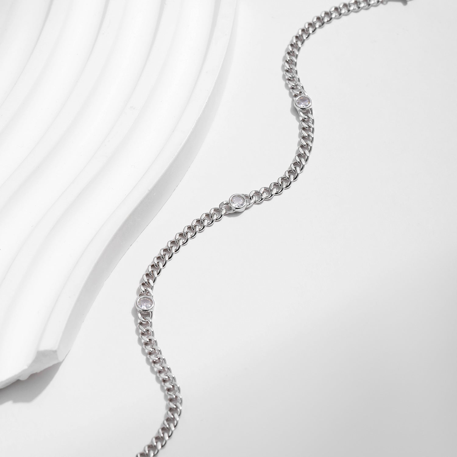 S925 Sterling Silver Japanese Style Personalized Punk Fashion Shining Diamond Bracelet Accessories For Women