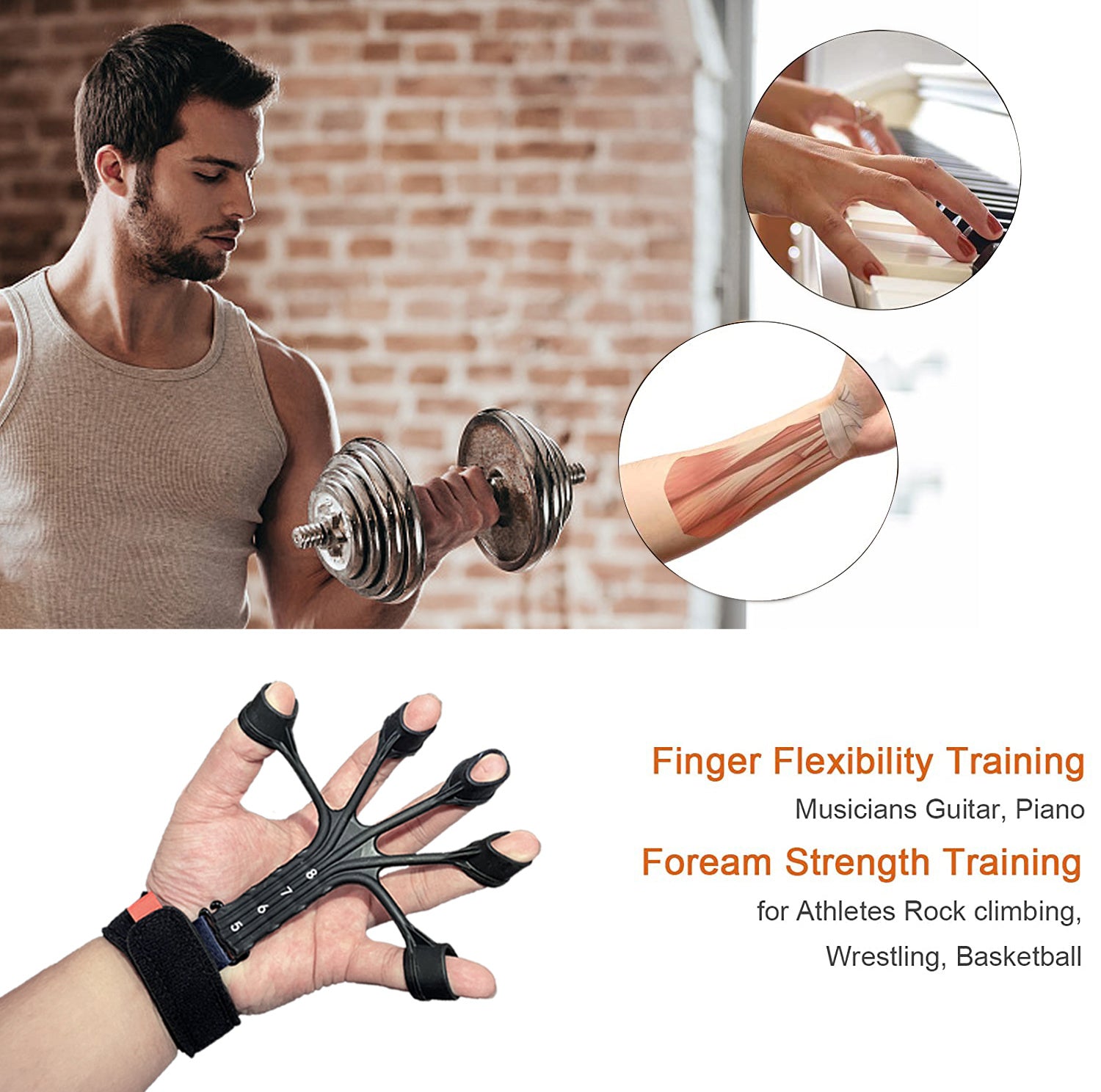 Silicone Finger Flexion And Extension Trainer Rehabilitation Abdominal Tensor