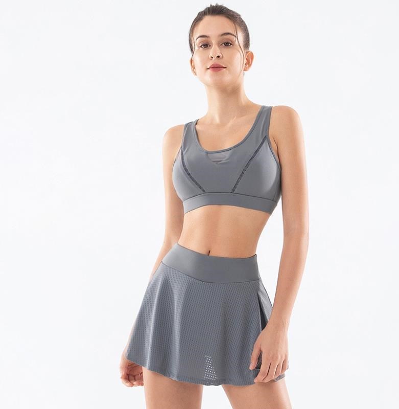 Yoga Suit Female Fitness Bra Of Tall Waist Skirt Running Two