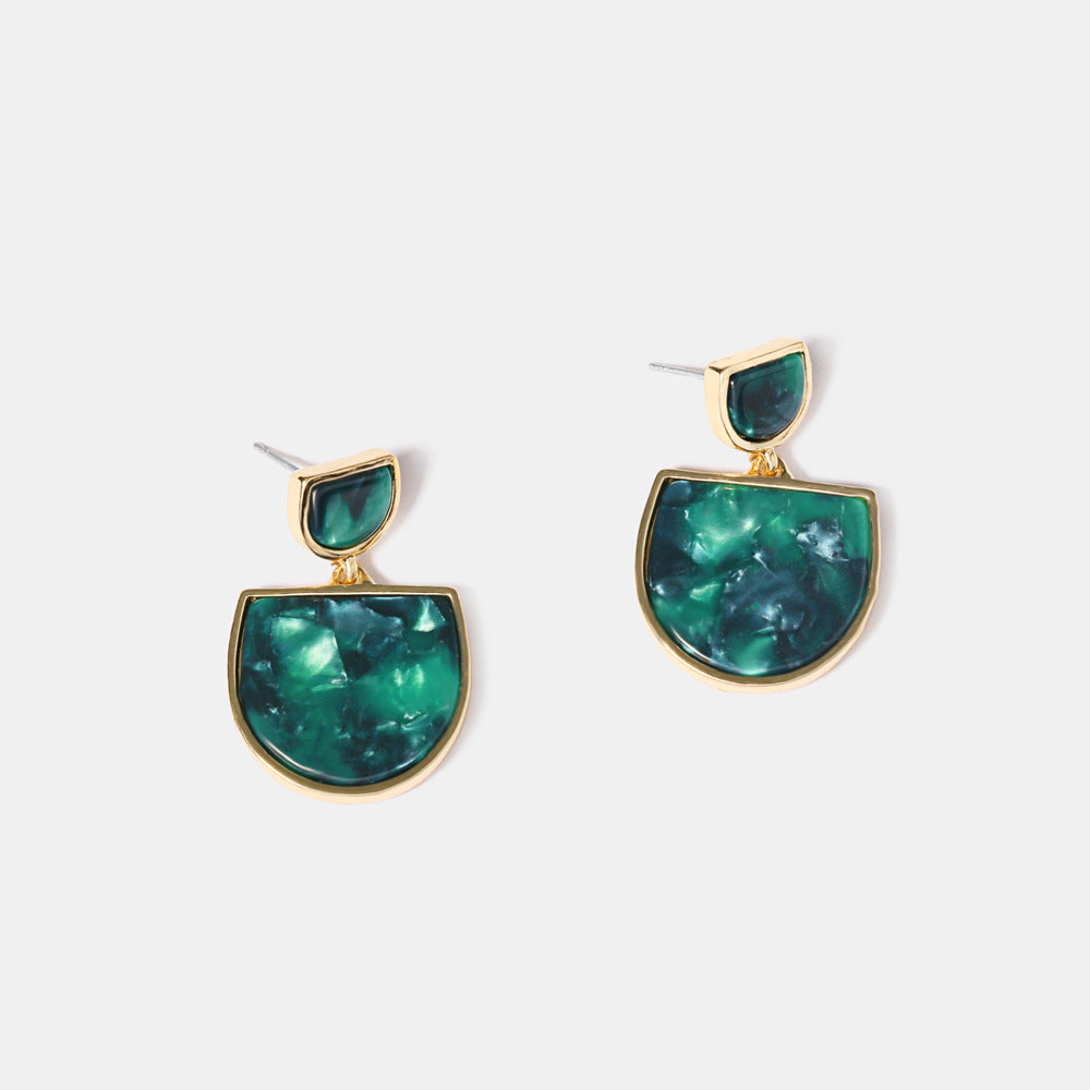 European And American Style Acetic Acid Earrings Round Face Thin Women