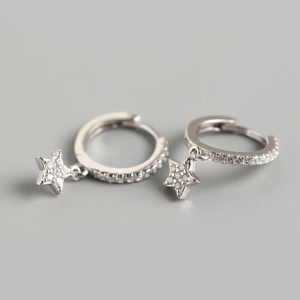 Sterling Silver Earrings For Women Korean Style XINGX Earrings Sweet Cute With Diamonds