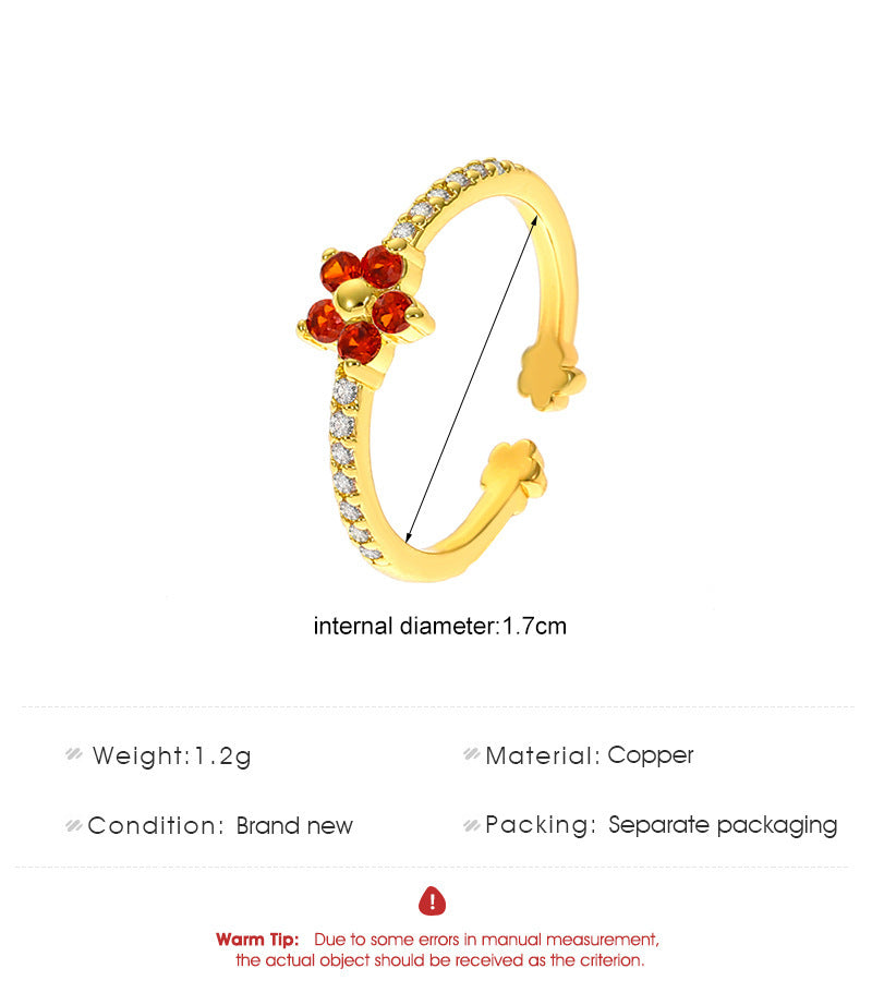 Full Diamond Flower Ring For Women South Korea Spring Affordable Luxury Style