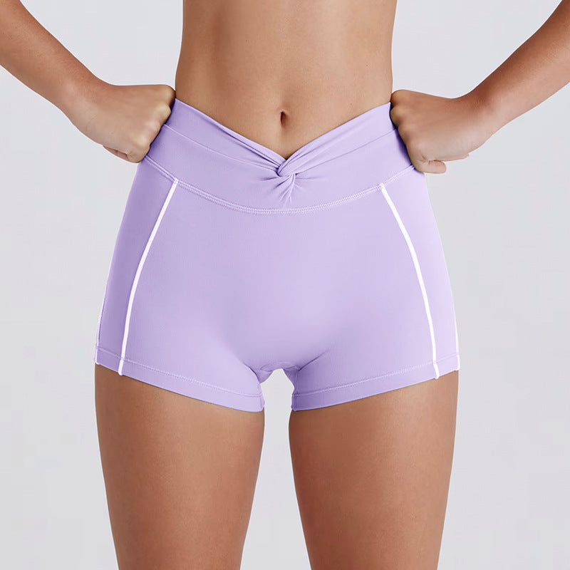 Peach Hip Color Matching Belly Contracting And Close-fitting Yoga Pants Women
