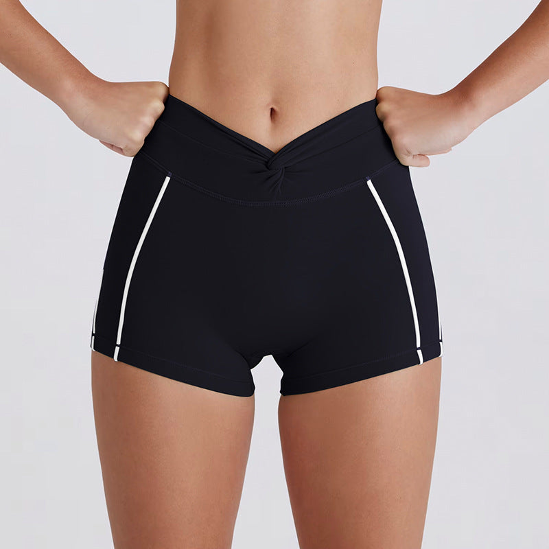 Peach Hip Color Matching Belly Contracting And Close-fitting Yoga Pants Women