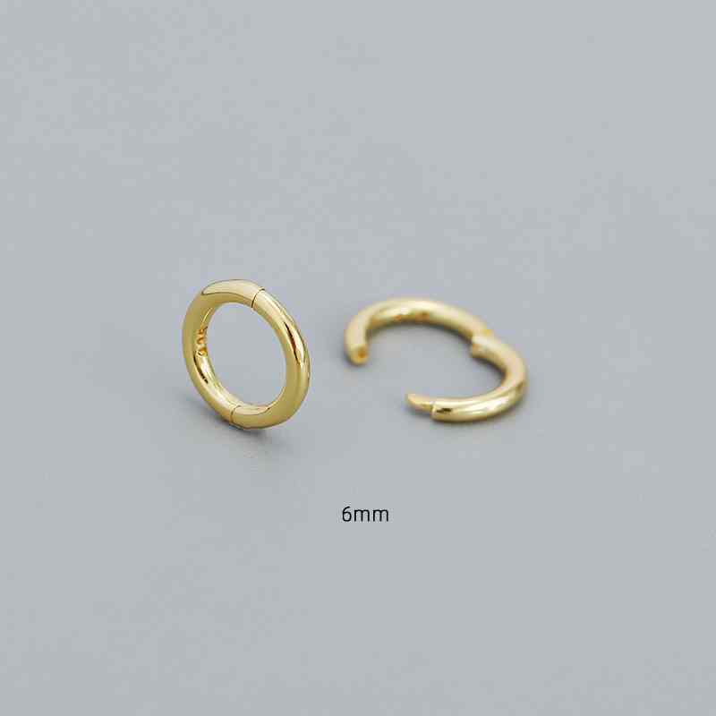 Puncture Jewelry S925 Sterling Silver Ins Style Geometric Round Earrings For Women