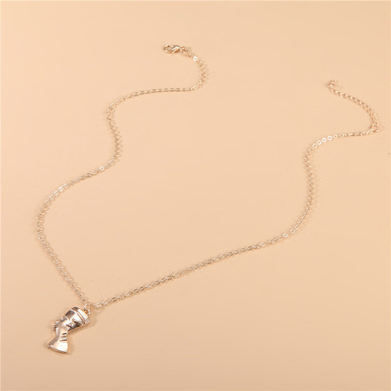 Personality Exaggerated French Old Man Head Pendant Necklace