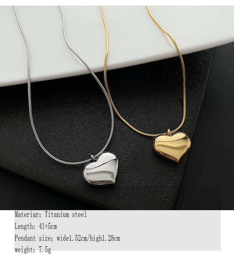Gold Love Titanium Steel Necklace For Women Ins Cold Style