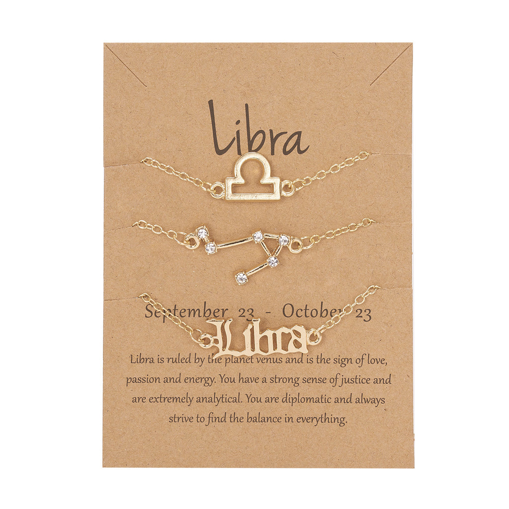 Symbol Star Old English Astrology Bracelet Set Of 3