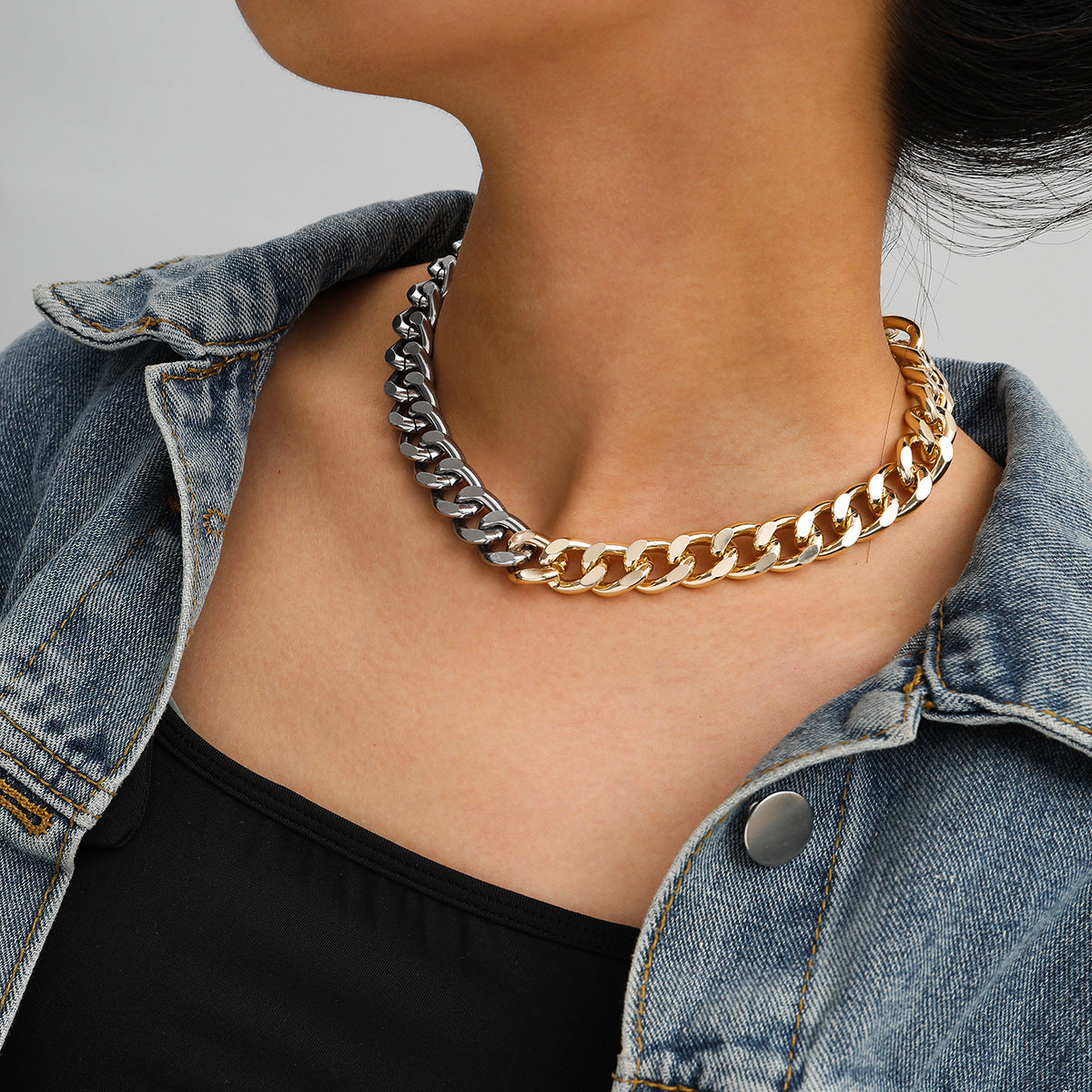 Personality Street Style Mix And Match Color Necklace Women