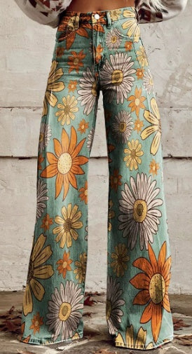 3D Digital Printed Women's Imitation Jeans