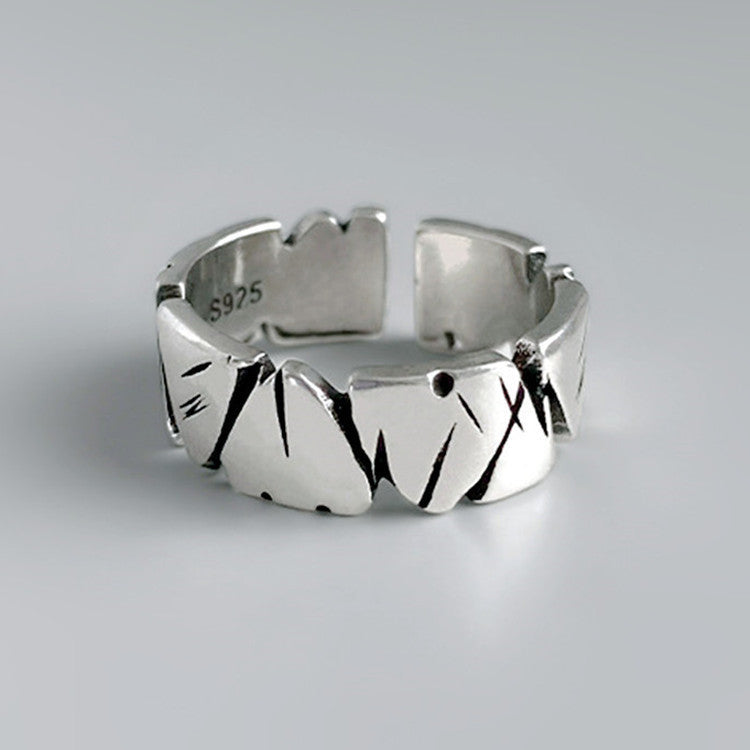 Vintage Made Old Sea And Stone Ring Female