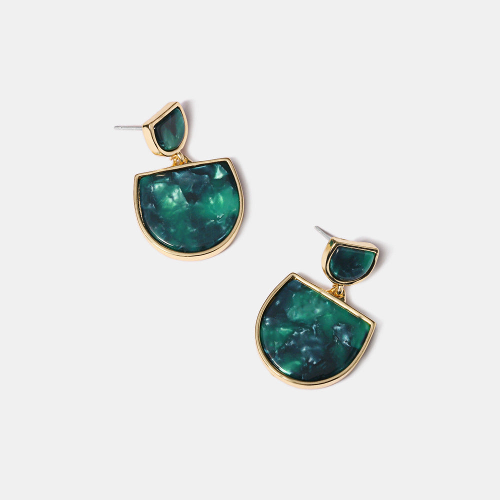 European And American Style Acetic Acid Earrings Round Face Thin Women