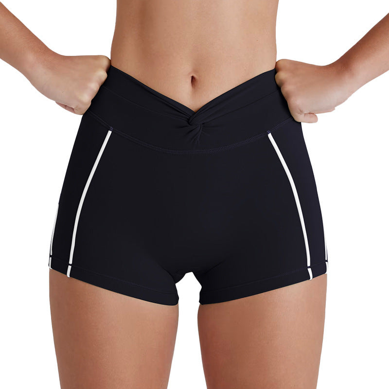 Peach Hip Color Matching Belly Contracting And Close-fitting Yoga Pants Women
