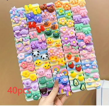 Rubber Band Female Hair-binding Children's Cartoon Hair Band Cute Baby Hair Friendly String Hair Rope Headdress