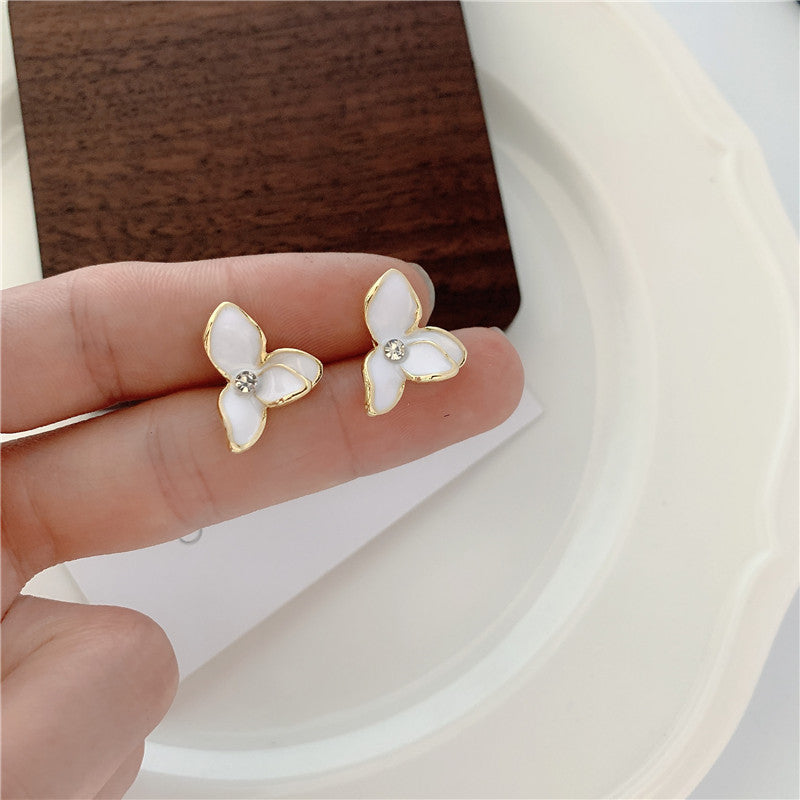 Trendy Sterling Silver Needle Stud Earrings For Women Korean Style Popular